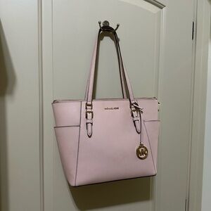 Charlotte Large Saffiano Leather Top-Zip Tote Bag
 Michael Kors MK